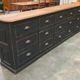 Old furniture with 18 drawers in solid oak