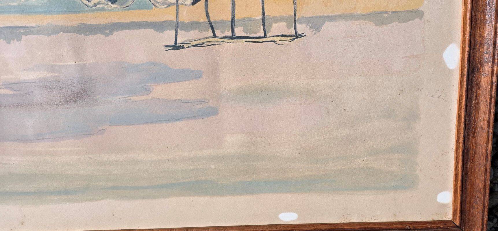 Yves Brayer Lithograph Herd of Horses in Camargue