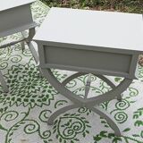 Pair of X-shaped bedside tables