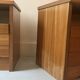 Pair of elm wood bedside tables, France 1950