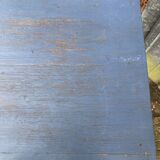 Reconstruction period oak table with 1 drawer painted blue.