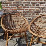Pair of wicker armchairs