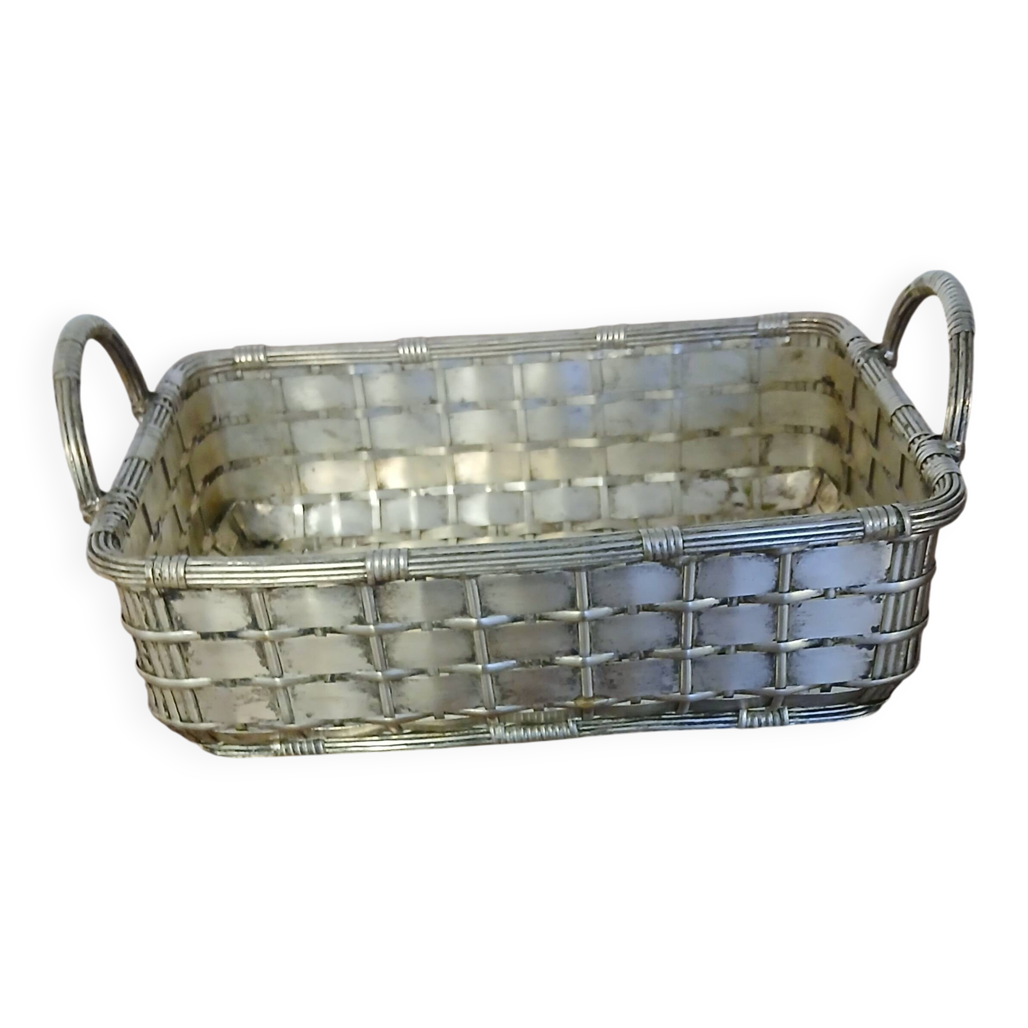 silver-plated bread basket