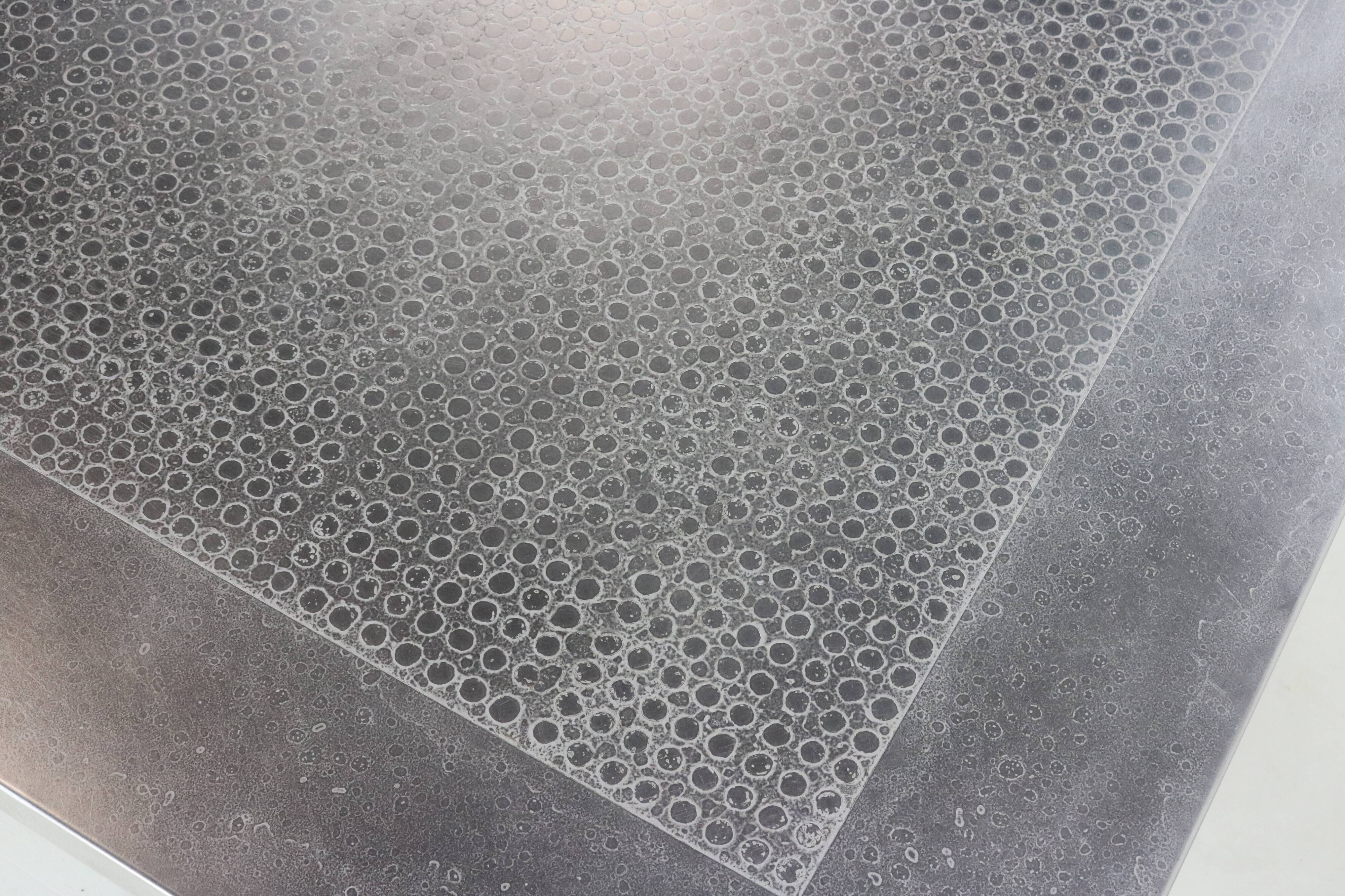 German design etched metal coffee table by Heinz Lilienthal