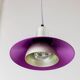 Metal retro pendant – postmodern Memphis style from the 1980s, purple, silver, green, striped cable, Pop Art interior, vintage light fixture