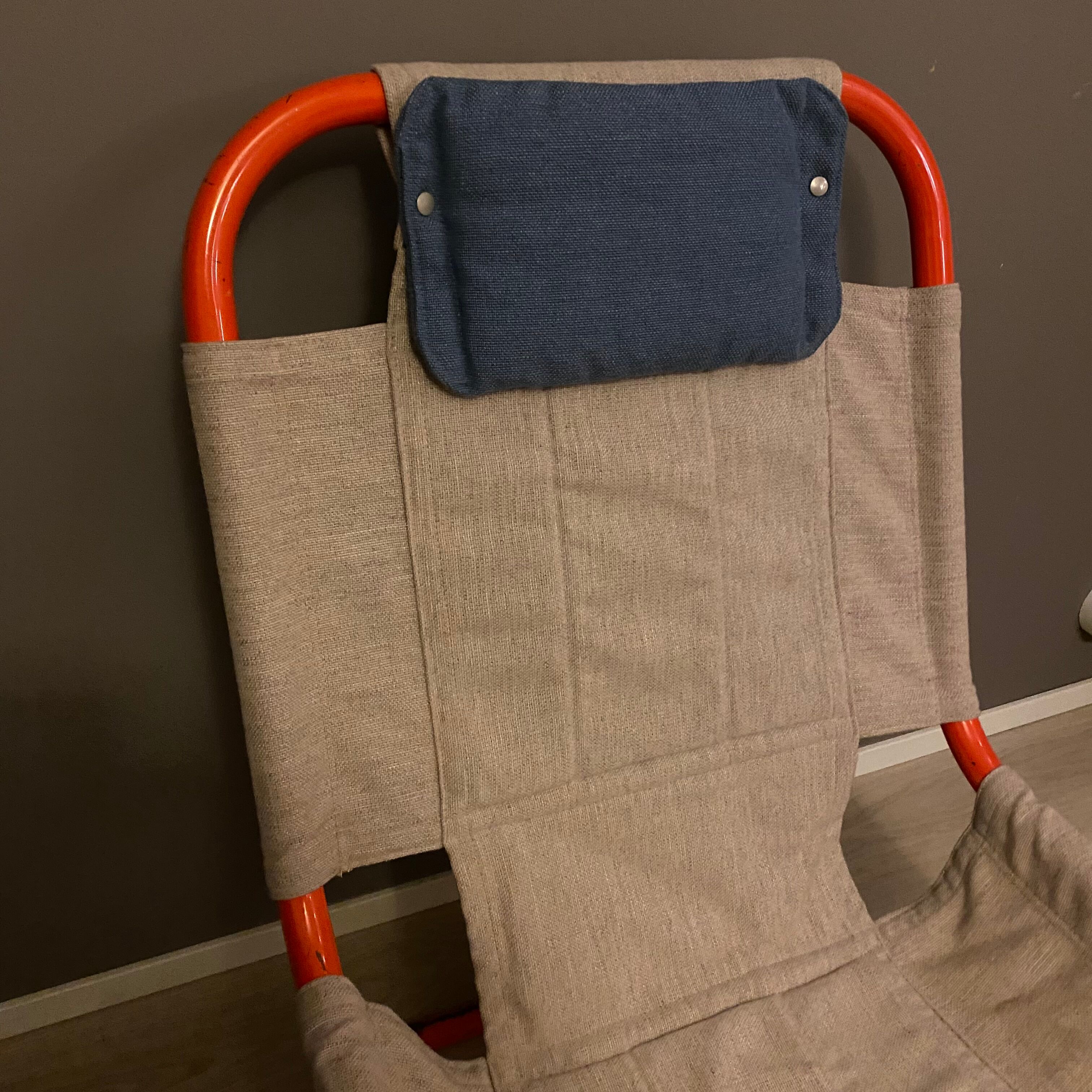 Vintage Swedish steel tubular lounge chair 1980