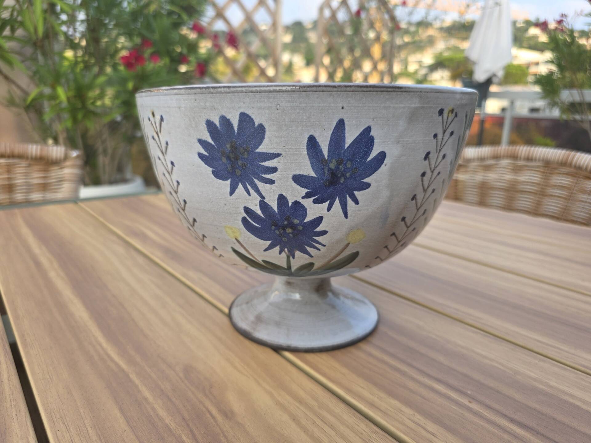 Large Footed Bowl Vallauris vintage – Gérard Hoffman Signed HOF