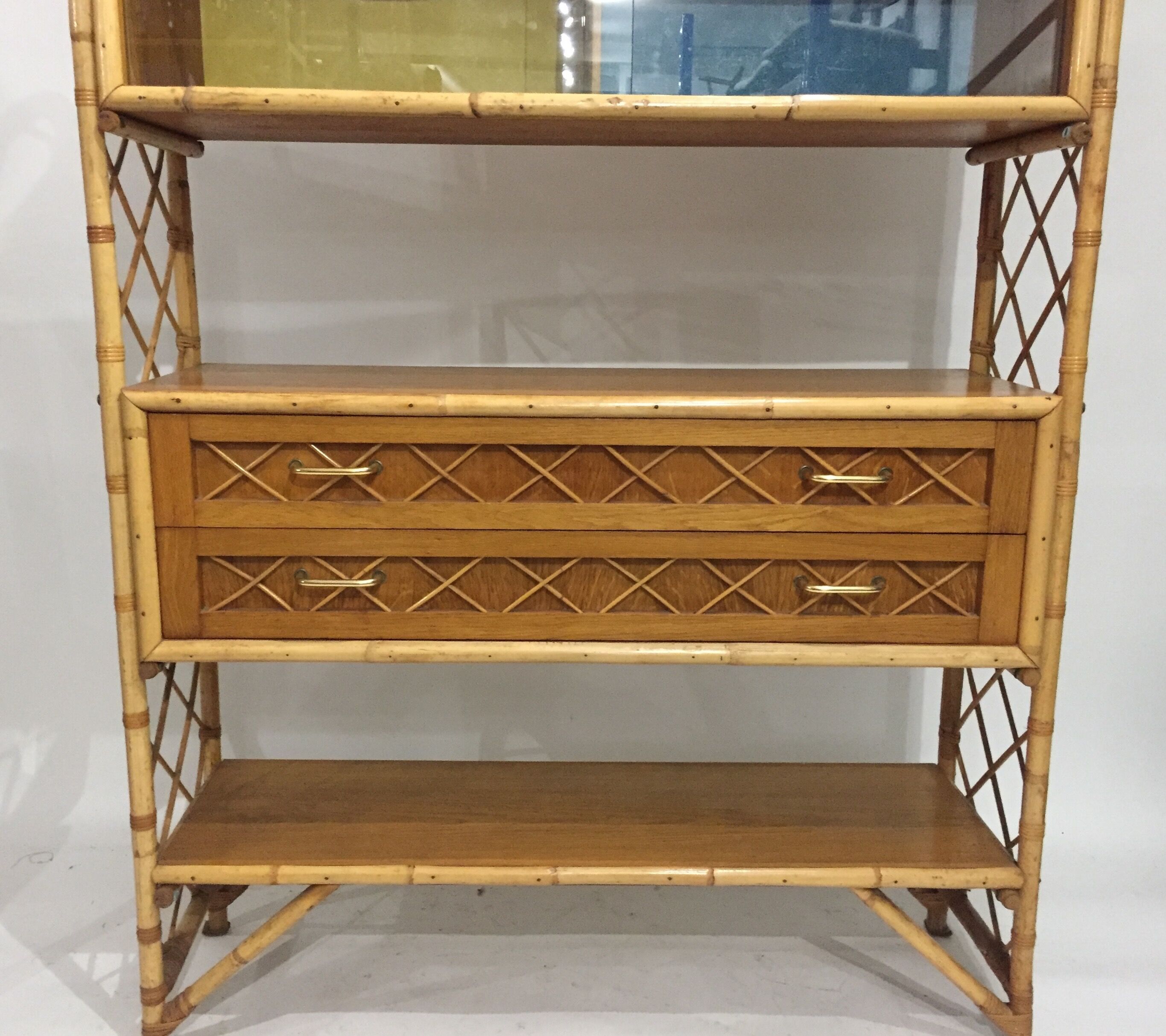 Rattan bookcase