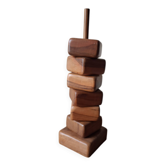 Set of 70's olive wood egg cups