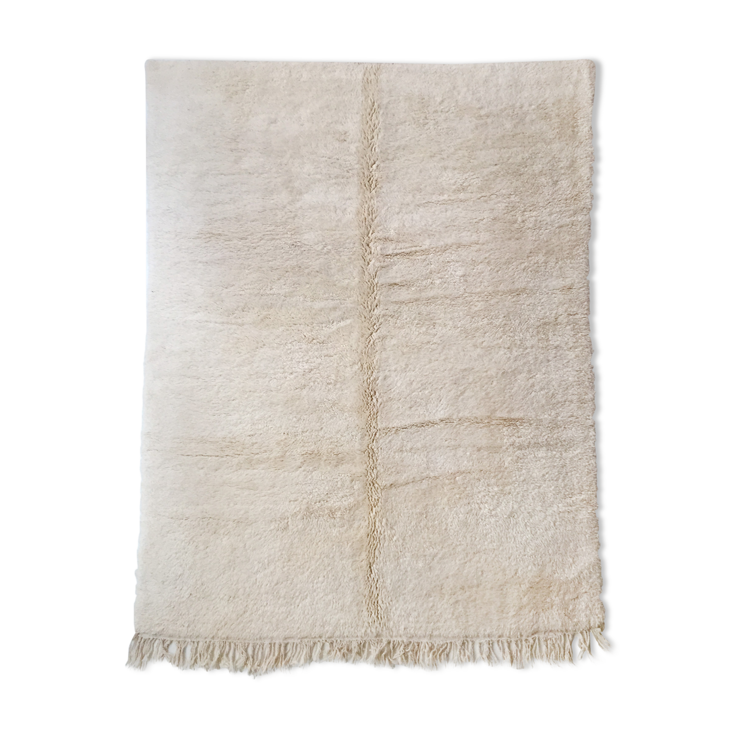 Moroccan Berber carpet Beni 0uarain ecru uni 297x202cm