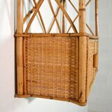 Bamboo shelf and vintage rattan 1960s