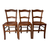 Pair of 3 wooden chairs