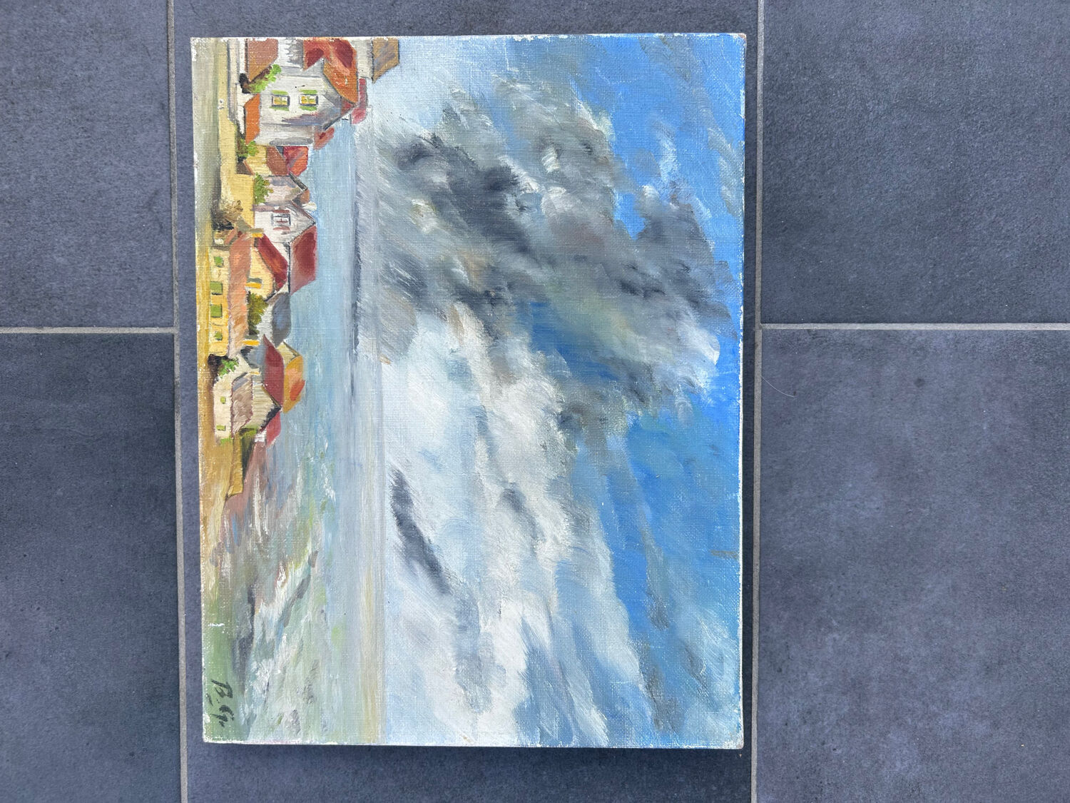 Seaside Hamlet Painting