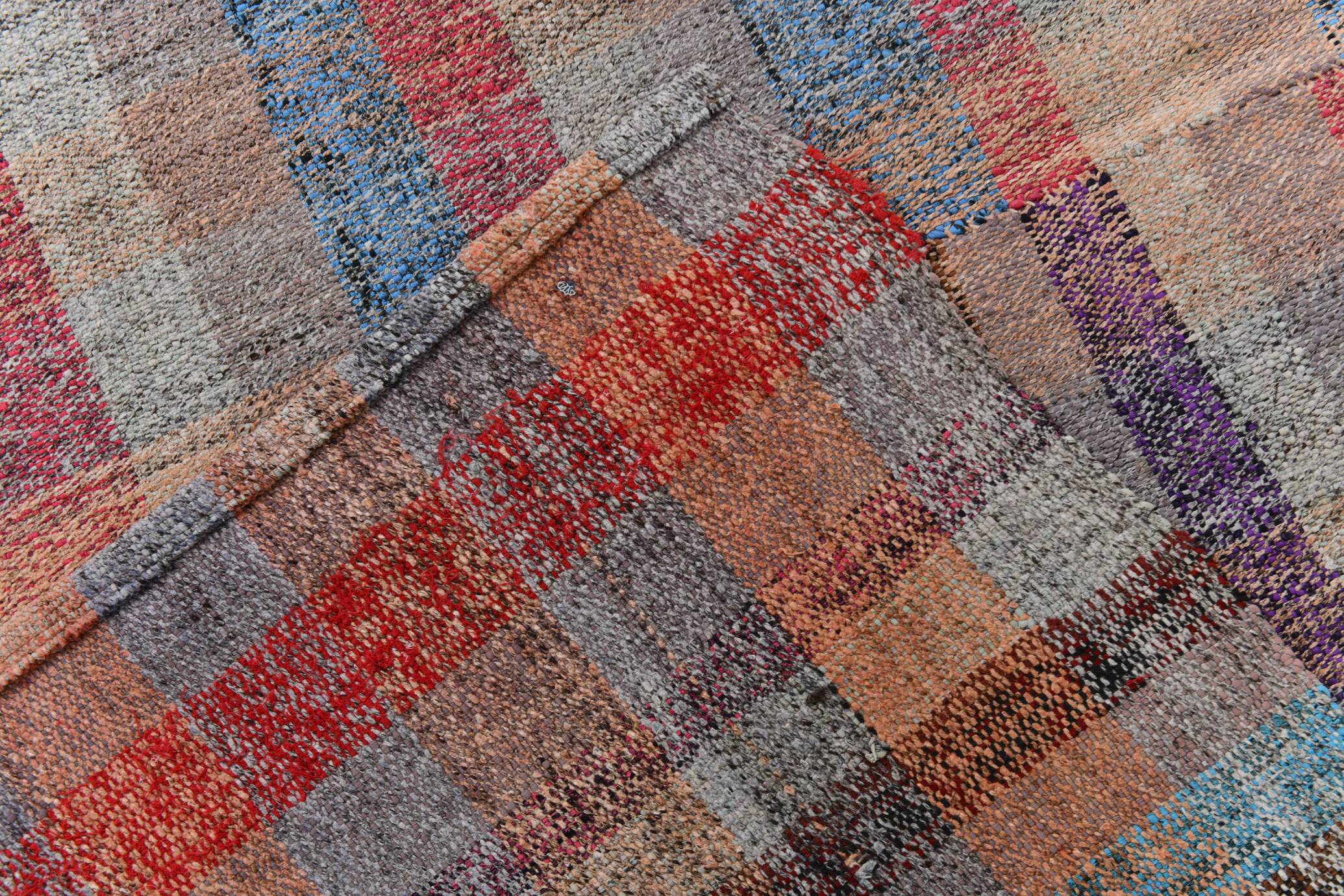 5x8 Shades Of Multicolor Handmade Kilim Rug, 160x258Cm