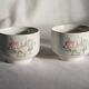 Set of 2 porcelain teacups with floral decorations, Korea