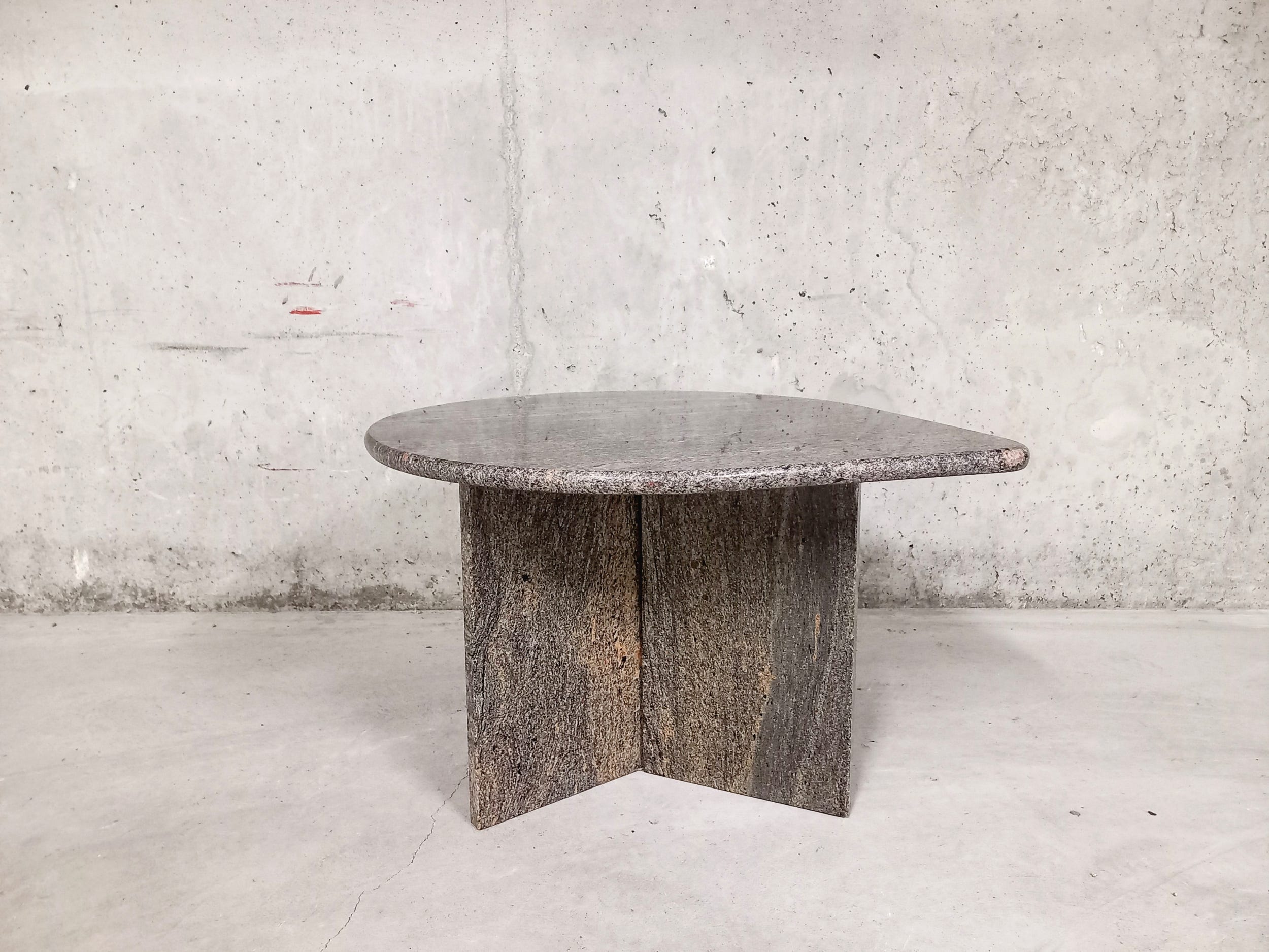 Vintage coffee table in gray granite from the 70s