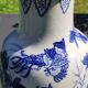 Asian/Chinese baluster vase in glazed ceramic. Decorated with floral motifs/Exotic birds