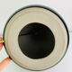 "Fig" lamp, black ceramic and silk shade, 1960s.