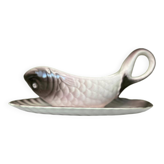 Hand painted gravy boat 'Copenhague' by Longwy