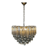 Vintage Italian crystal chandelier Venini Triedi Murano (1960s)