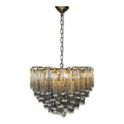 Vintage Italian crystal chandelier Venini Triedi Murano (1960s)