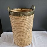 Copper and brass rattan basket