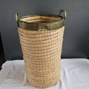 Copper and brass wicker basket