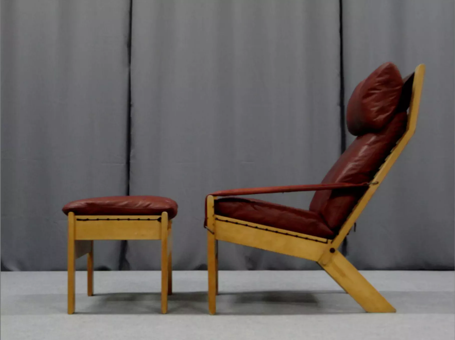 Pair of armchairs and ottoman, 1960