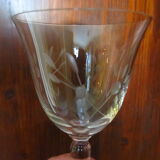 Lot de 10 verres en cristal gravé dépoli XIXe