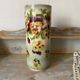 Large tubular vase in Choisy-le-Roi earthenware, decorated with pansies.