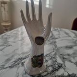 Iridescent white vintage bud vase