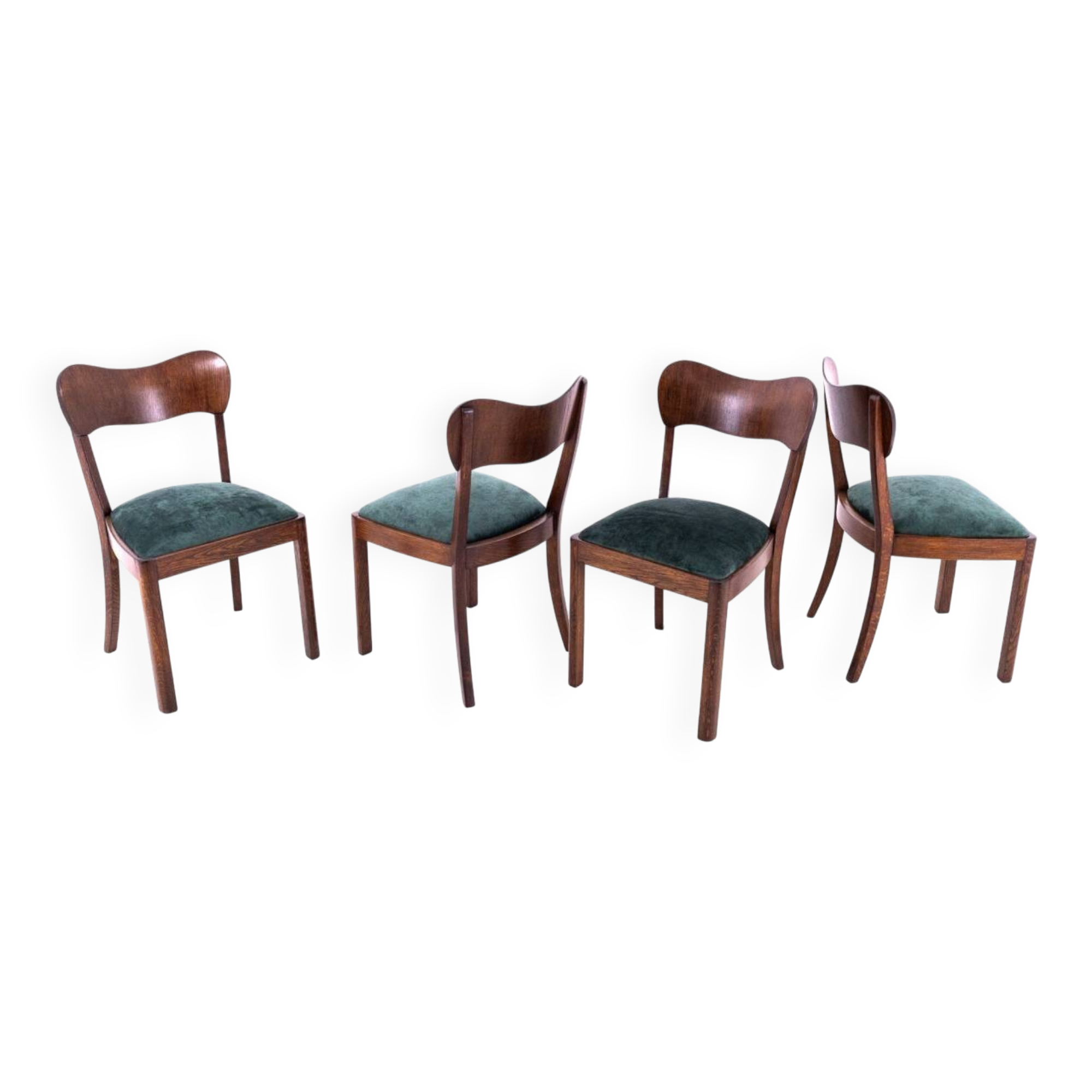 Set of Art Deco chairs, Poland, 1930s.