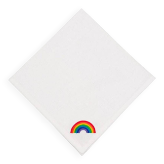 Serviette brodée à la main - rainbow