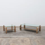 Ensemble de tables basses 23 carats plaqué or par Belgo Chrome 1960