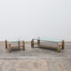 Set of 23-carat gold-plated coffee tables by Belgo Chrome 1960