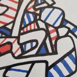 Sérigraphie d’après Jean Dubuffet, encadrée, années 70, 21 x 31 cm