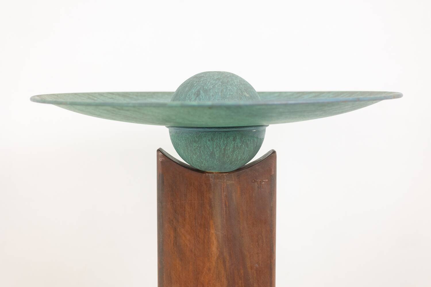 Tom Torrens. Fountain in corten and oxidised copper. 1990s.