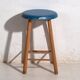 Antique wooden stool with a round seat – Central Europe, around 1950