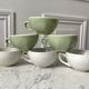 Set of 6 coffee cups Digoin letters and Villeroy & Boch green sage 50s-60s