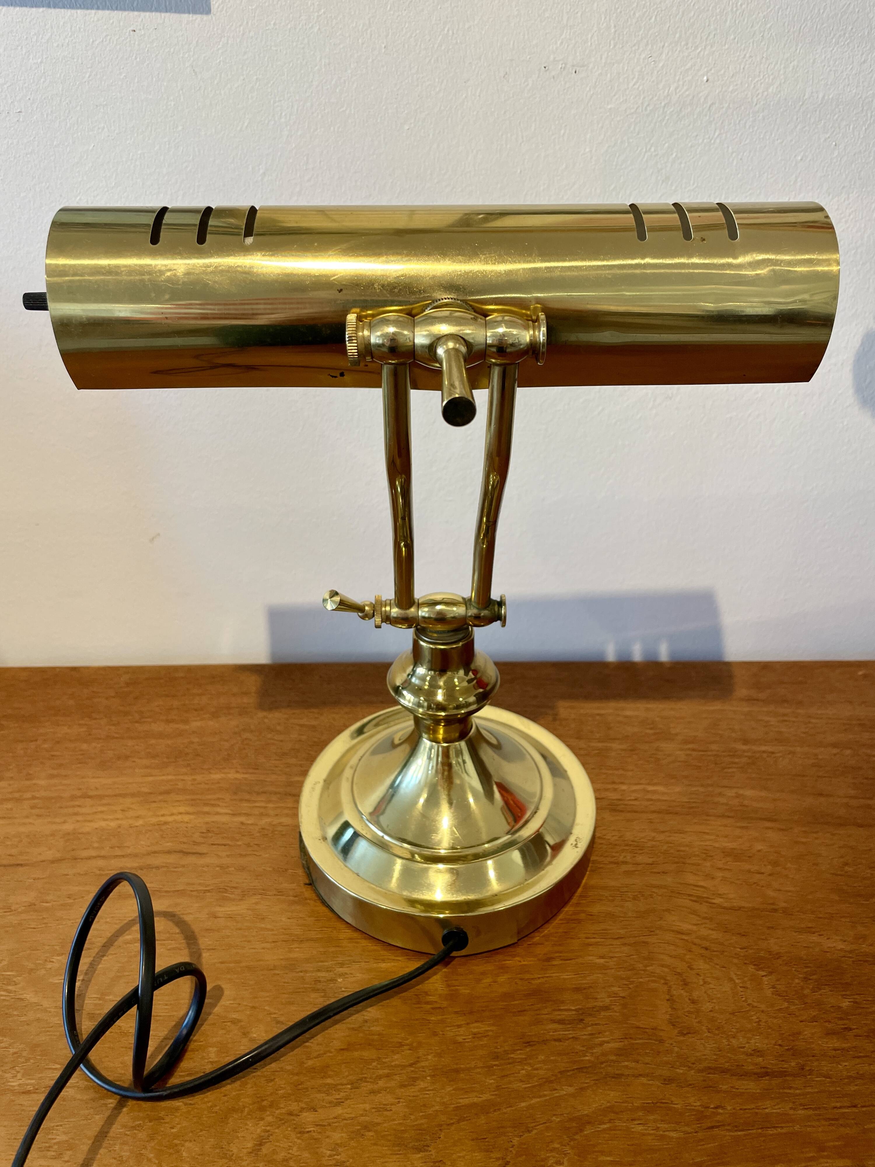 Lampe de notaire, de banquier doré