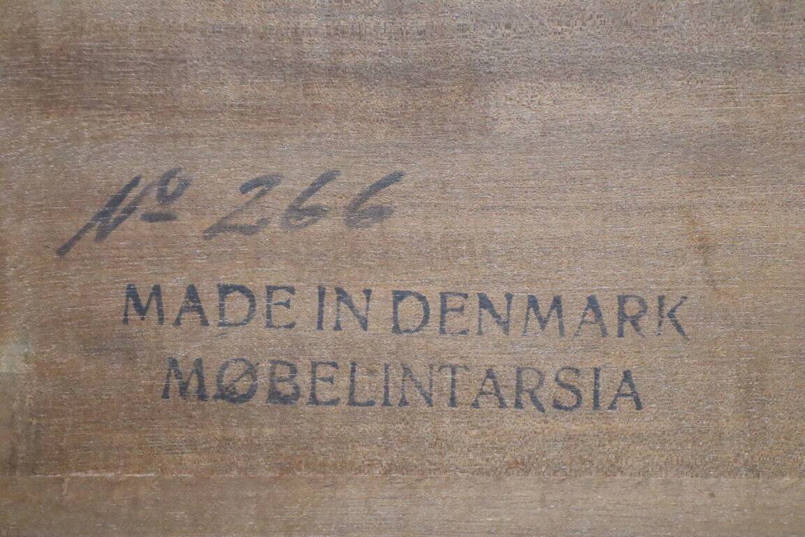 Scandinavian coffee table Mobelintarsia – Rosewood & smoked glass – 1960s