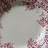Old plates, rosé red décor, "Paris"