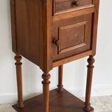 Antique bedside table in wood and marble