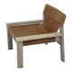 Stylish vintage armchair with saddle leather seat
