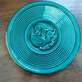 Emerald green coaster with duck pattern