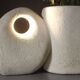 Sculptural vase lamp from Pierre du Gard, carved, 1970s design by Albert Tormos.