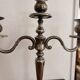 Antique Pair of 3-Light Candelabra Silver-Plated Metal Louis XV Rococo Style