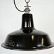 Industrial Black Enamel Hanging Lamp from Reluma, 1950s