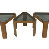 Vintage Set of 3 side tables by Porada Arredi, 1970s nesting tables design