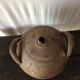 Terracotta jar with double handle vintage kitchen decoration